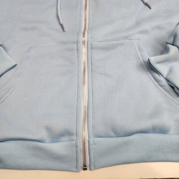 Fall Fleece Zip Up Jacket Casual Oversized Sweatshirt Hoodie Women's Size M - Picture 3 of 4